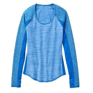 Athleta Running Wild Mix Crew - Macaw Blue Heather